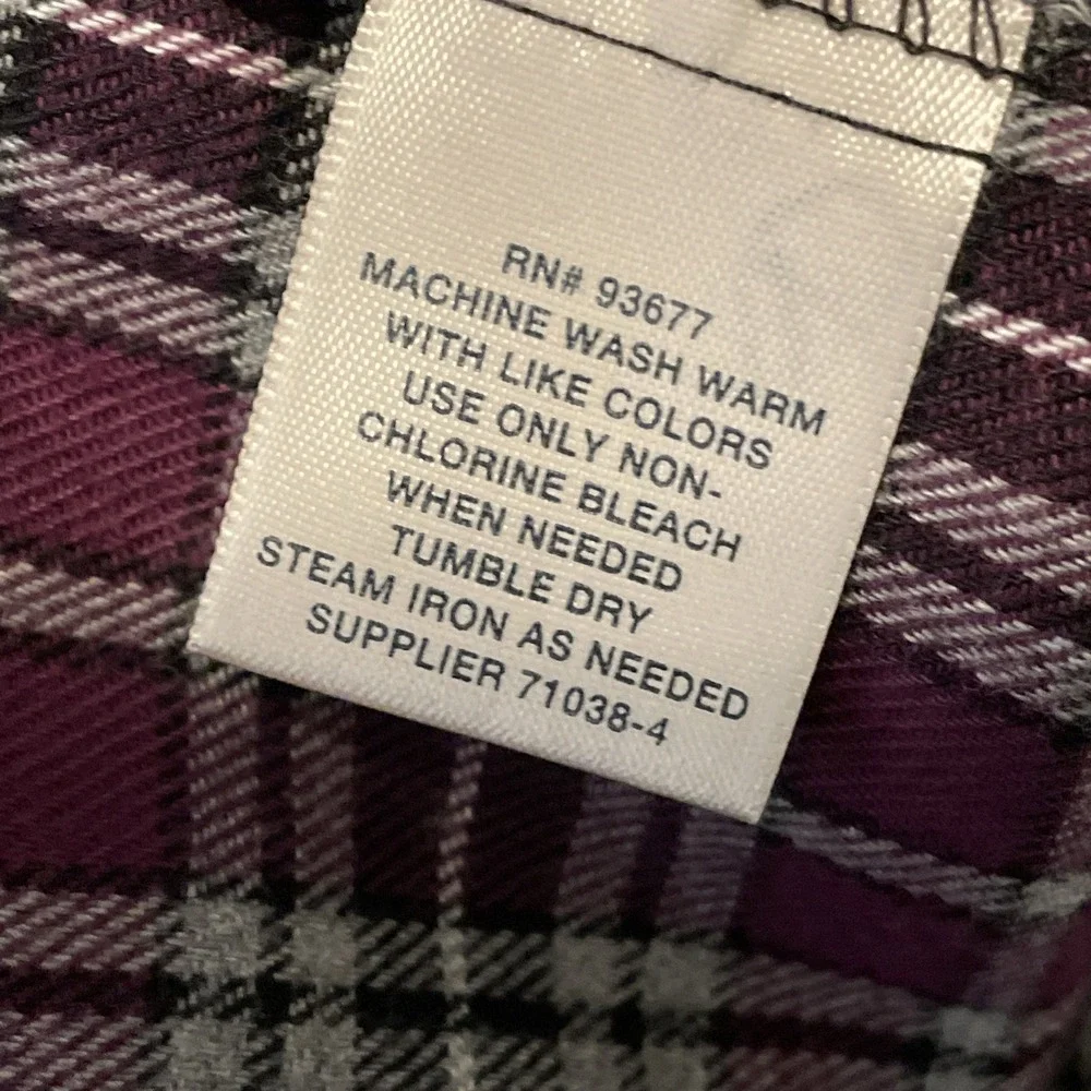 St John's Bay Mens S Purple Plaid Flannel Shirt NWT Cotton Button Down